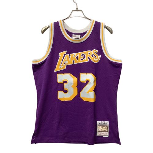 ロサンゼルス・レイカーズ バスケットボールユニフォーム 【32】マジック・ジョンソン ゲームシャツ 1984/85 メンズ SIZE L パープル×イエロー