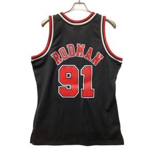シカゴ・ブルズ バスケットボールユニフォーム 【91】デニス・ロッドマン ゲームシャツ メンズ SIZE L ブラック×レッド