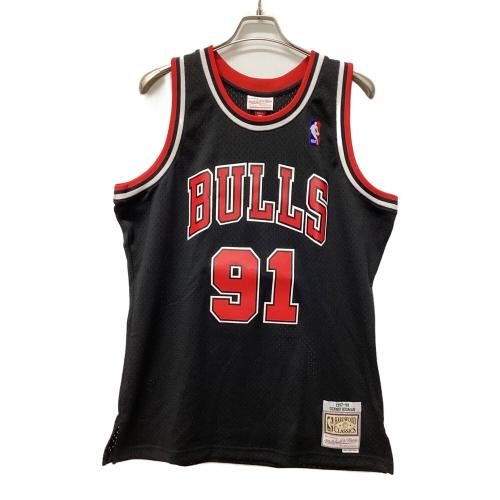 シカゴ・ブルズ バスケットボールユニフォーム 【91】デニス・ロッドマン ゲームシャツ メンズ SIZE L ブラック×レッド
