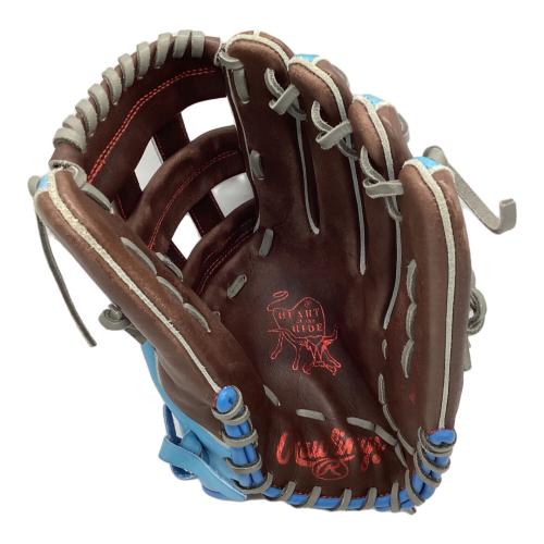 RAWLINGS (ローリングス) HEART of the HIDE 硬式グローブ PRO3039-6CH 日本未発売モデル 軟式でも使用可 12 3/4インチ(約32cm) ブラウンxスカイブルー