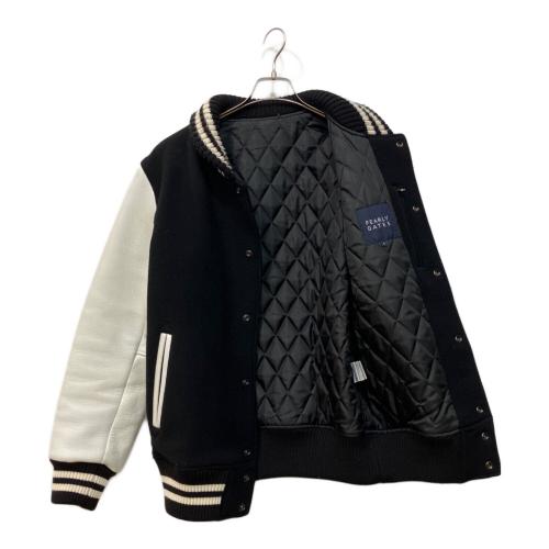 PEARLY GATES (パーリーゲイツ) 袖革スタジャン ゴルフウェア(トップス) 053-220073 メンズ SIZE L ブラック×ホワイト