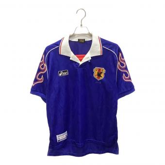 日本代表 (ニホンダイヒョウ) サッカーユニフォーム OA 710G 1998年 フランス ワールドカップ 炎  代理店表記有 メンズ SIZE L ブルー