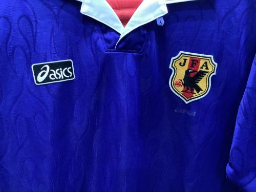 日本代表 (ニホンダイヒョウ) サッカーユニフォーム OA 710G 1998年 フランス ワールドカップ 炎  代理店表記有 メンズ SIZE L ブルー