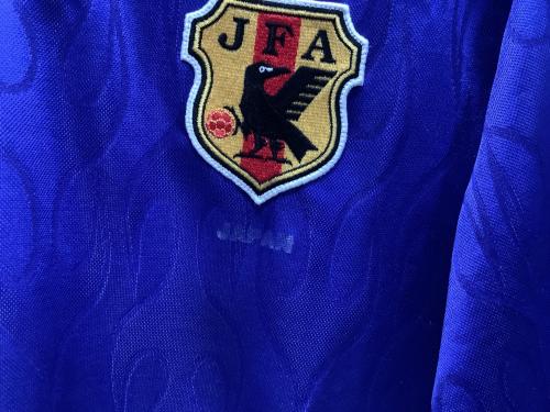 日本代表 (ニホンダイヒョウ) サッカーユニフォーム OA 710G 1998年 フランス ワールドカップ 炎  代理店表記有 メンズ SIZE L ブルー