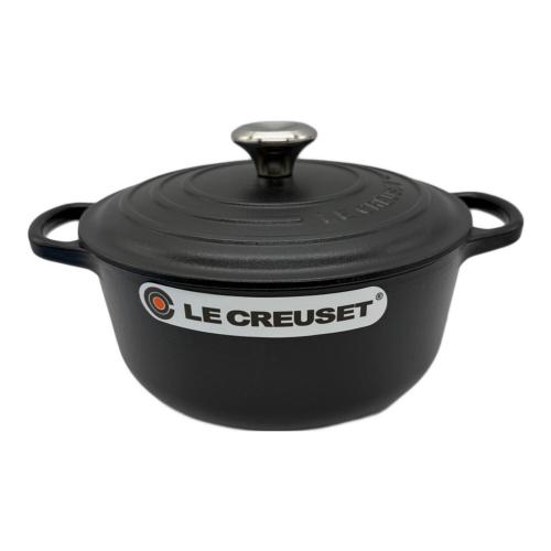 LE CREUSET (ルクルーゼ) 両手鍋 SIZE 20cm ブラック ココット・ロンド