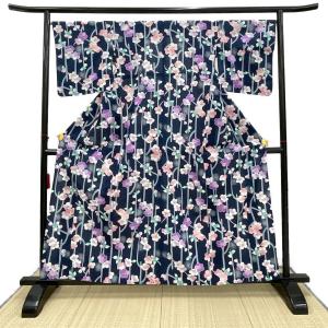 浴衣　レディース　ネイビー　和装