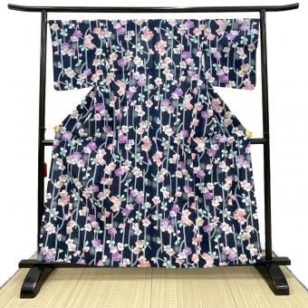 浴衣　レディース　ネイビー　和装