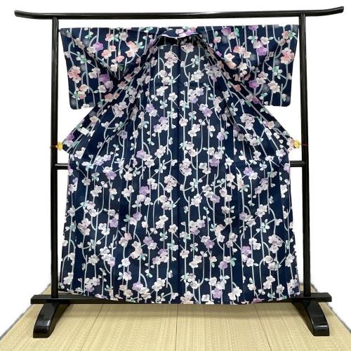 浴衣　レディース　ネイビー　和装