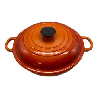 LE CREUSET (ルクルーゼ) 両手鍋 ビュッフェ・キャセロール SIZE 26cm オレンジ