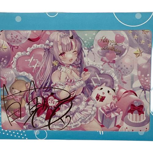 ■ホロライブ (ホロライブ) 百鬼あやめ 箔押し複製サイン入り和錆描き下ろしポストカード