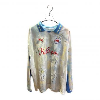 PUMA (プーマ) サッカーユニフォーム 782752-05 KIDSUPER X ザルツブルク 長袖レトロシャツ メンズ SIZE XXL アイボリー×ブルー