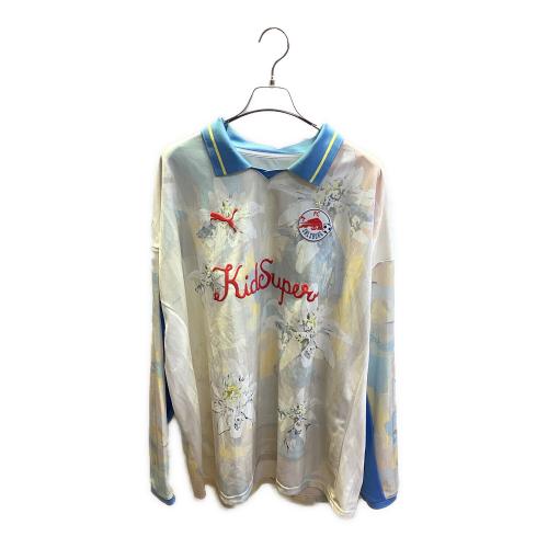 PUMA (プーマ) サッカーユニフォーム 782752-05 KIDSUPER X ザルツブルク 長袖レトロシャツ メンズ SIZE XXL アイボリー×ブルー