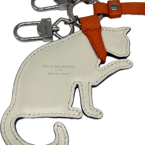 PELLE MORBIDA (ペッレモルビダ) SHIPSCAT キーチャーム ネイビー×ホワイト