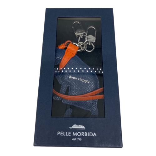 PELLE MORBIDA (ペッレモルビダ) SHIPSCAT キーチャーム ネイビー×ホワイト