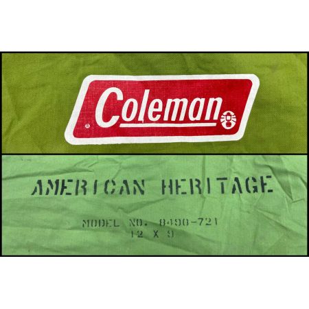 Coleman (コールマン) ロッジテント ヨゴレ・色褪せ・小穴・リペア跡・ポール一部代替品有 推定1960年代 初期型 @ アメリカンヘリテージ 12×9(約365×275cm) 4～6人用