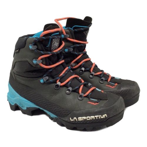 LA SPORTIVA (スポルティバ) トレッキングシューズ レディース 24..3cm/EU38 ブラック×ブルー ハイカット(ハードソール) GORE-TEX エクイリビウム LT GTX WM 21Z