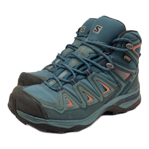 SALOMON (サロモン) トレッキングシューズ レディース SIZE 22.5cm ブルー ミドルカット GORE-TEX Xウルトラ3ミッドGTX