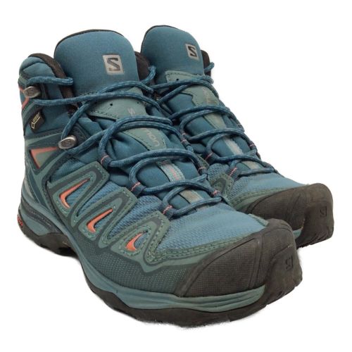 SALOMON (サロモン) トレッキングシューズ レディース SIZE 22.5cm ブルー ミドルカット GORE-TEX Xウルトラ3ミッドGTX