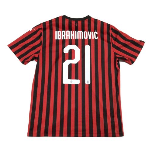 ACミラン (エーシーミラン) サッカーユニフォーム メンズ SIZE L レッドブラック イブラヒモビッチ【21】 19/20