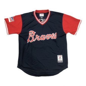 アトランタ・ブレーブス 応援グッズ SIZE 48 ネイビーxレッド サバネロ・ソイ（アクーニャ・ジュニア）【13】MLBマーク ユニフォーム オーセンティック