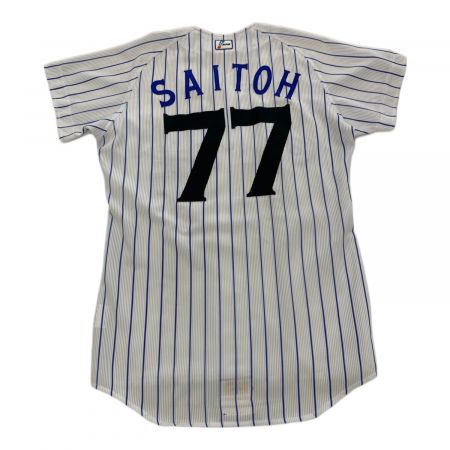 横浜DeNAベイスターズ (ベイスターズ) 応援グッズ SIZE L ホワイト 斎藤隆【77】NPBマーク DESCENTE ユニフォーム  プロ仕様モデル｜トレファクONLINE