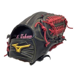 MIZUNO (ミズノ) 硬式グローブ ブラック×レッド ケース付 Mizuno Pro 内野用 オーダー