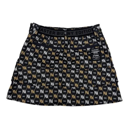 MASTER BUNNY EDITION (マスターバニーエディション) ゴルフウェア(スカート) レディース SIZE M ブラック ニットボンディング スカート ＜MBEモノグラム柄＞ 2024年モデル