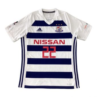 横浜F・マリノス (ヨコハマエフマリノス) サッカーユニフォーム メンズ SIZE L ホワイト×ネイビー 【22】 BOMBER（中澤佑二） 2018年アウェー