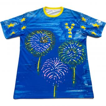 横浜DeNAベイスターズ (ヨコハマディーエヌエーベイスターズ) 応援グッズ SIZE XO ブルー サイン証明書付 Tシャツ 櫻井周斗【41】 キッズSTAR☆NIGHT 2022 チャリティーオークション時