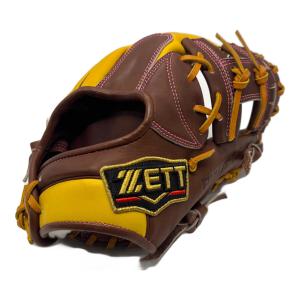 ZETT (ゼット) 軟式グローブ イエローxブラウン ケース付 今宮モデル プロステイタス 内野用 BRGPRO