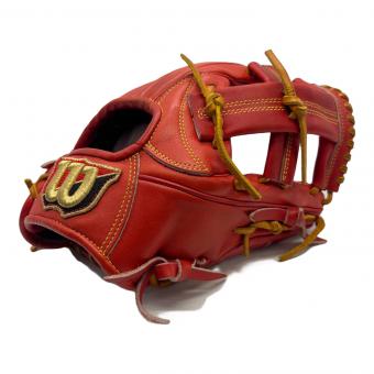 Wilson (ウィルソン) 軟式グローブ レッド 土手抜き済 DUAL 内野用