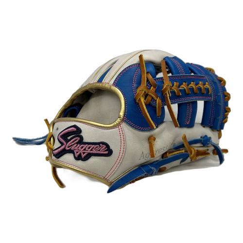 久保田スラッガー (クボタスラッガー) 軟式グローブ ホワイト×ブルー ケース付 スワロー限定 内野用