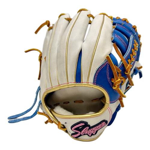 久保田スラッガー (クボタスラッガー) 軟式グローブ ホワイト×ブルー ケース付 スワロー限定 内野用