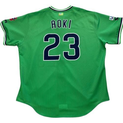 東京ヤクルトスワローズ (トウキョウヤクルトスワローズ) 応援グッズ SIZE XL 黄緑 2024年燕TOKYOパワー 引退年 ユニフォーム 青木宣親【23】 プロ仕様モデル