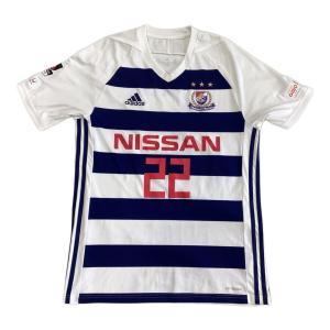 横浜F・マリノス (ヨコハマエフマリノス) サッカーユニフォーム メンズ SIZE L ホワイト×ネイビー 【22】 BOMBER（中澤佑二） 2018年 アウェイユニフォーム