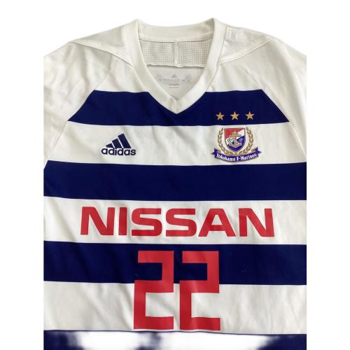 横浜F・マリノス (ヨコハマエフマリノス) サッカーユニフォーム メンズ SIZE L ホワイト×ネイビー 【22】 BOMBER（中澤佑二） 2018年 アウェイユニフォーム