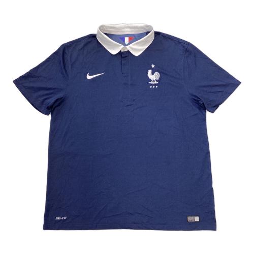 フランス代表 (フランスダイヒョウ) サッカーユニフォーム メンズ SIZE XL ネイビー 2014-2015年 ゲームシャツ