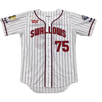 東京ヤクルトスワローズ (トウキョウヤクルトスワローズ) 応援グッズ ホワイト 森岡良介【75】NPBマーク 2022年ホーム 上下セット 実使用モデル @ Majestic ユニフォーム プロ仕様モデル