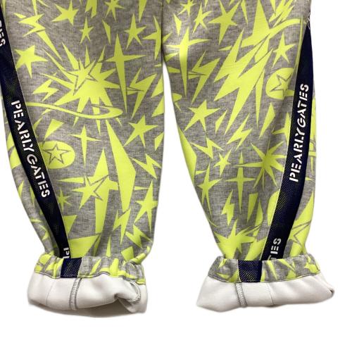 PEARLY GATES (パーリーゲイツ) ゴルフウェア(パンツ) 053-5131021 カノコダンボールボンディング イージーパンツ <ギザ星柄> メンズ SIZE M グレー×イエロー