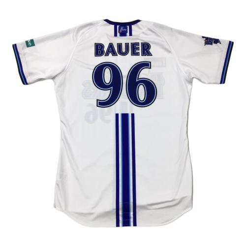 横浜DeNAベイスターズ (ヨコハマディーエヌエーベイスターズ) 応援グッズ SIZE XO ホワイト 2023年ホーム ユニフォーム トレバー・バウアー【96】 プロ仕様モデル