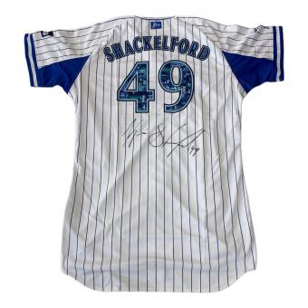 横浜DeNAベイスターズ (ヨコハマディーエヌエーベイスターズ) 応援グッズ ホワイト YDB 10th ANNIVERSARY サイン証明書付 ユニフォーム シャッケルフォード【49】 プロ仕様モデル