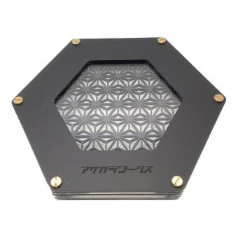 アサガラワークス アウトドア雑貨 マットブラック ALBM :1.5 LEDコースター 麻柄