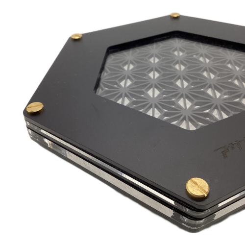 アサガラワークス アウトドア雑貨 マットブラック ALBM :1.5 LEDコースター 麻柄