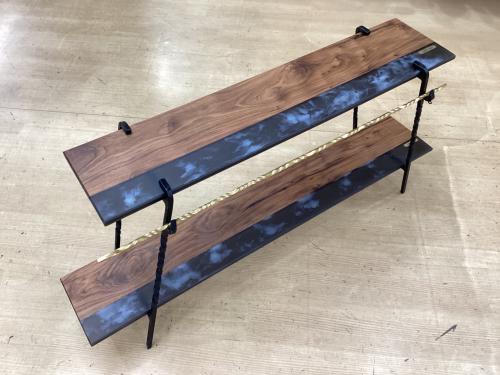 COUNTRY BASE システムラック ブラックウォールナット×レジン ブラウン BWRNシェルフ