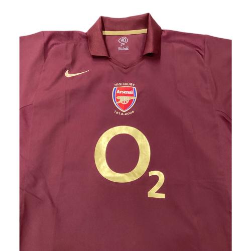 アーセナル サッカーユニフォーム 05-06 ラストハイバリー記念モデル ゲームシャツ メンズ SIZE L ボルドー