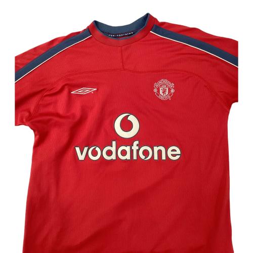 マンチェスターユナイテッド サッカーユニフォーム 2000-2002 トレーニングシャツ メンズ SIZE M相当 レッド