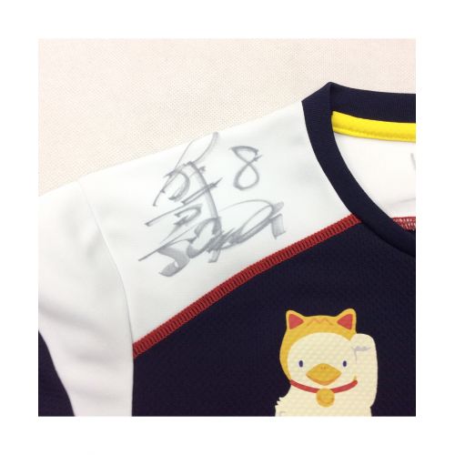 柏レイソル (カシワレイソル) サッカーユニフォーム ネイビー×ホワイト サイズ:Ｌ YONEX　白くま　※サイン証明無し　2014年