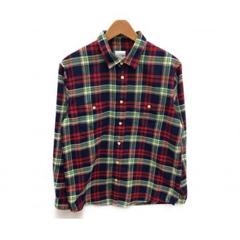 THE NORTH FACE (ザノースフェイス) チェックネルシャツ M レッド×グリーン