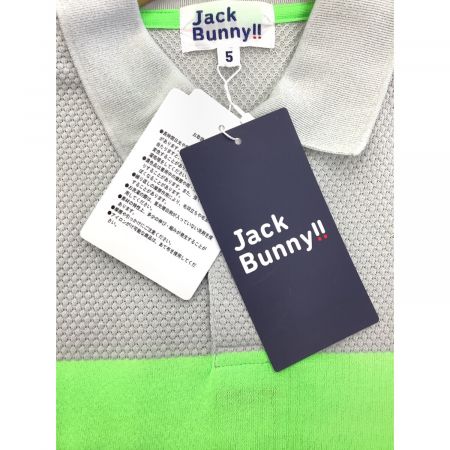 JACK BUNNY (ジャックバニー) ゴルフウェア(トップス) メンズ SIZE L グレー×ネイビー ポロシャツ 262-0160525