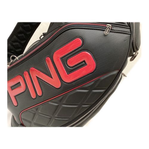 PiNG (ピン) キャディバッグ ブラック×レッド PGJ-CBDX16 9.5型 47インチ 5分割 4.3kg